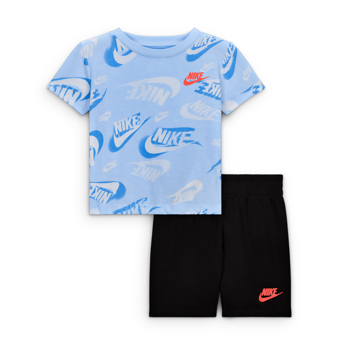 Nike Sportswear Nike Sportswear Conjunto de playera estampada y shorts de tejido French terry Baby On the Move