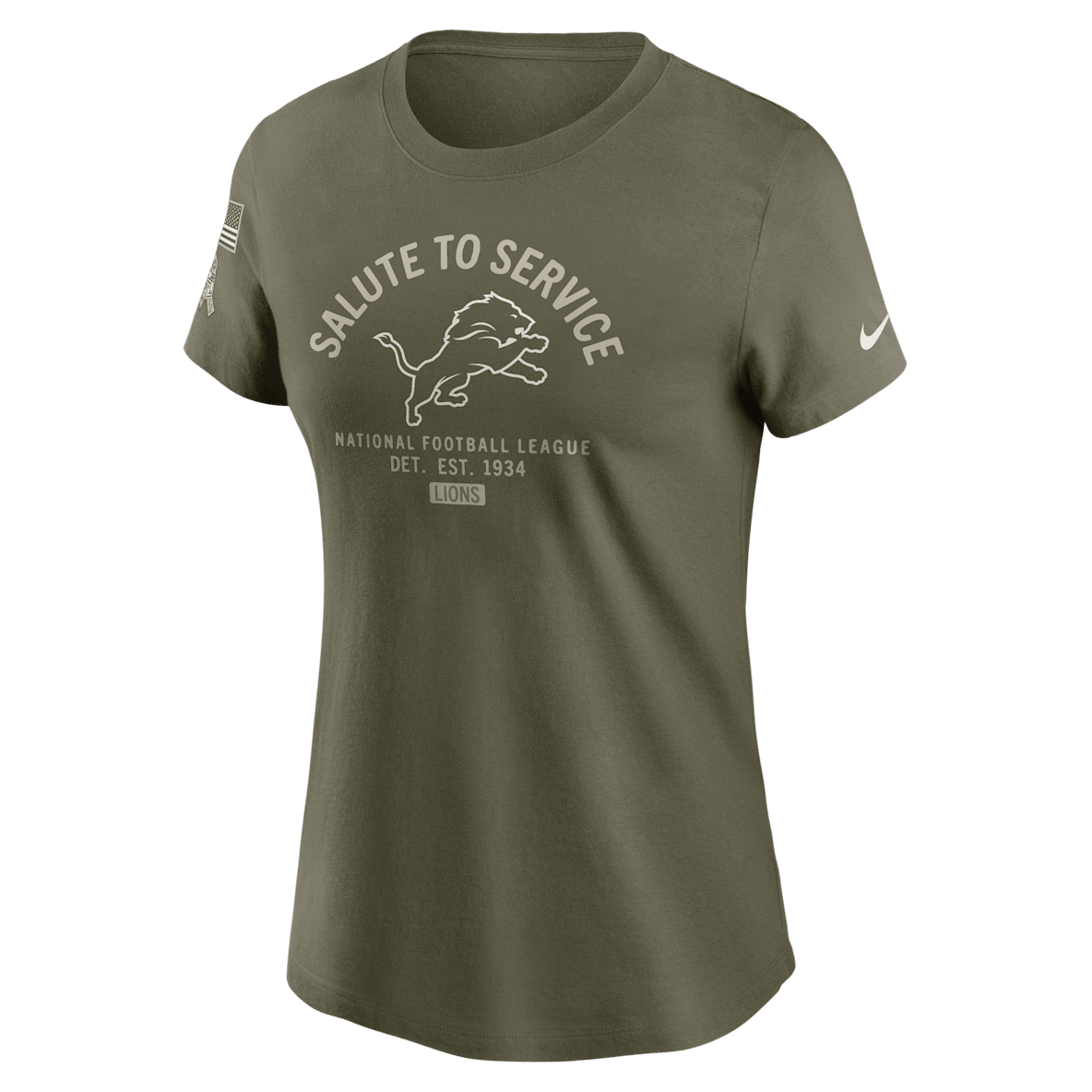 Detroit Lions Salute to Service Sideline Detroit Lions Salute to Service Sideline Women's Nike NFL T-Shirt