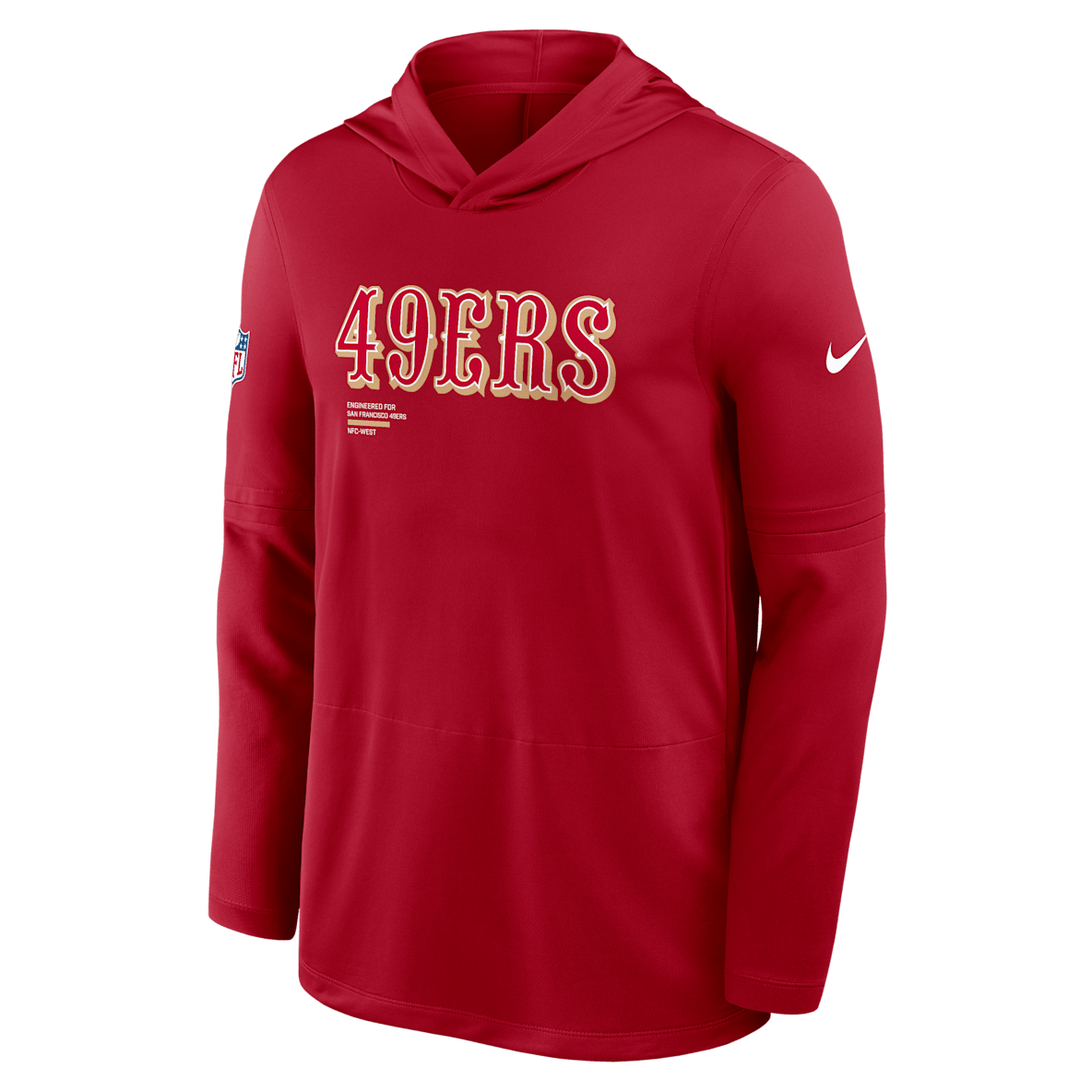 San Francisco 49ers Pure Fury Sideline San Francisco 49ers Pure Fury Sideline Men's Nike Dri-FIT NFL Long-Sleeve Hooded Top