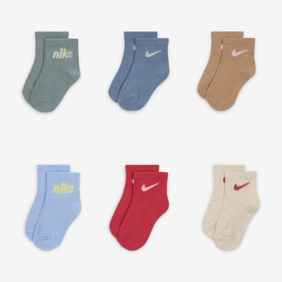 Nike Everyone From Day One Nike Everyone From Day One Baby (0-6M) Socks Box Set (6-Pairs)