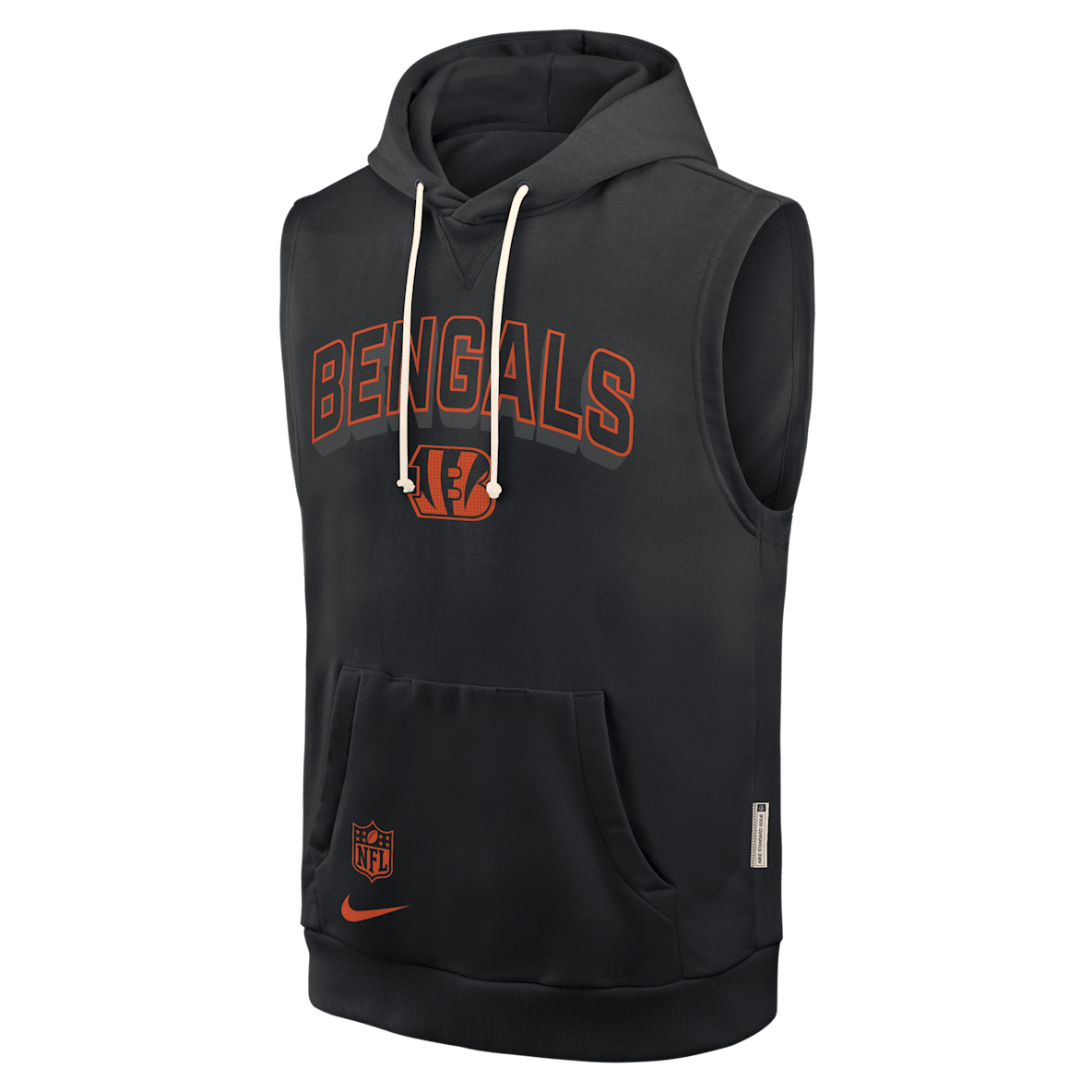 Cincinnati Bengals Sideline Cincinnati Bengals Sideline Sudadera con gorro sin cierre sin mangas Nike Dri-FIT de la NFL para hombre