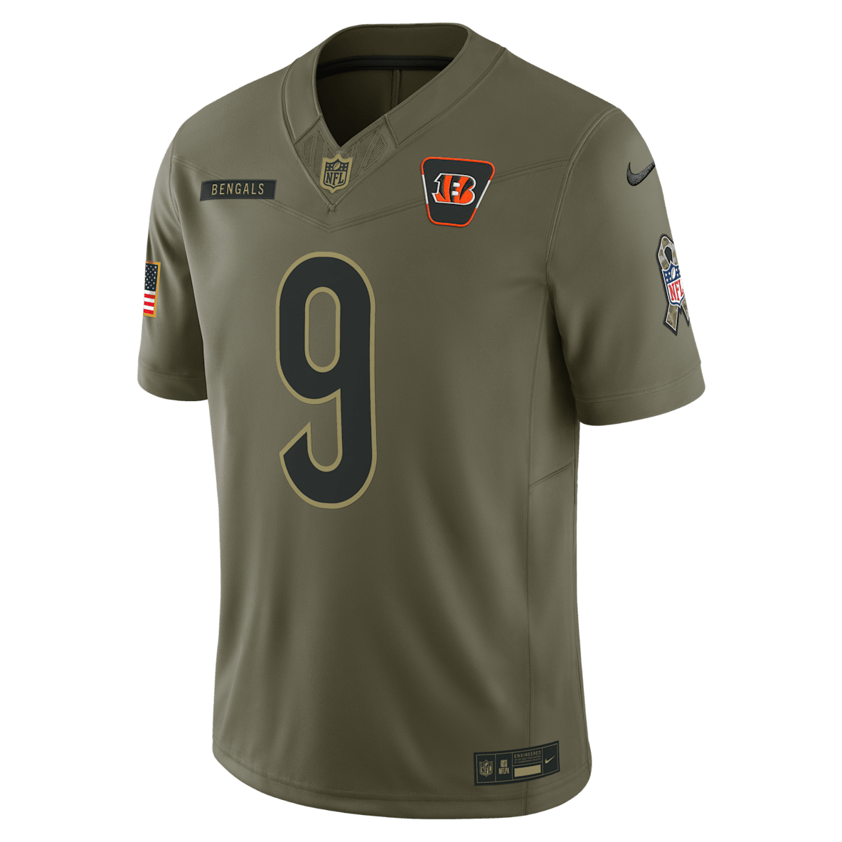 Joe Burrow Cincinnati Bengals Salute to Service Joe Burrow Cincinnati Bengals Salute to Service Men's Nike Dri-FIT NFL Limited Jersey