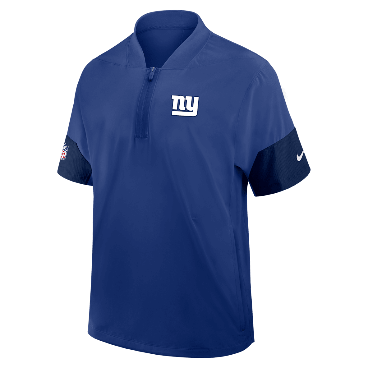New York Giants Sideline Coach New York Giants Sideline Coach Men's Nike NFL 1/2-Zip Short-Sleeve Jacket