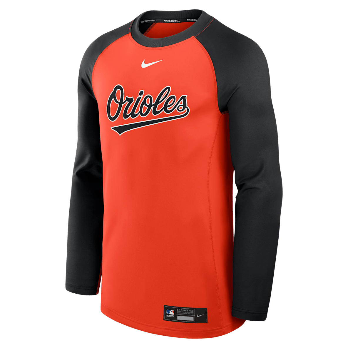 Baltimore Orioles Authentic Collection Game Time Baltimore Orioles Authentic Collection Game Time Sudadera de cuello redondo sin cierre Nike Dri-FIT de la MLB para hombre