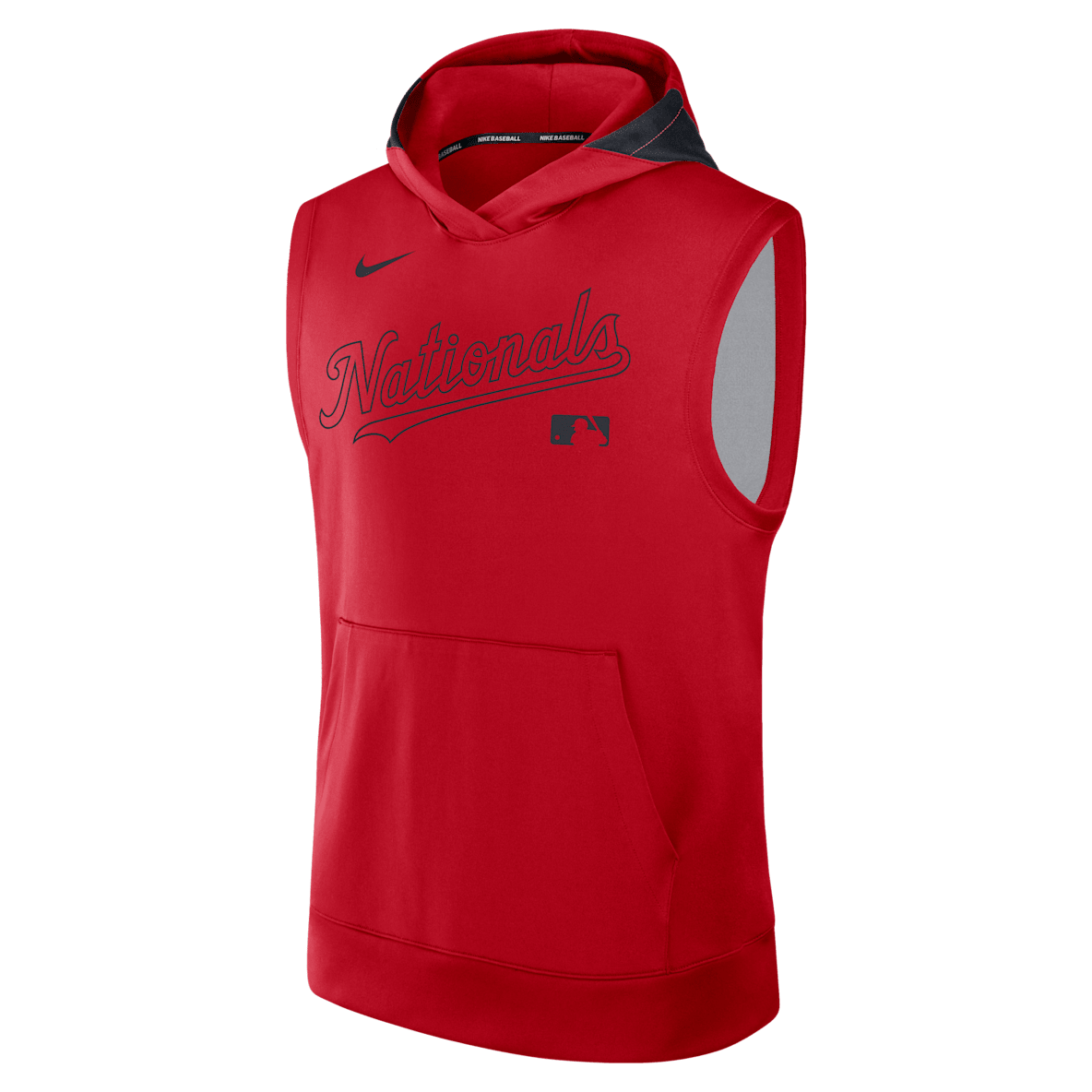 Washington Nationals Authentic Collection Washington Nationals Authentic Collection Sudadera con gorro sin cierre ni mangas Nike Dri-FIT de la MLB para hombre