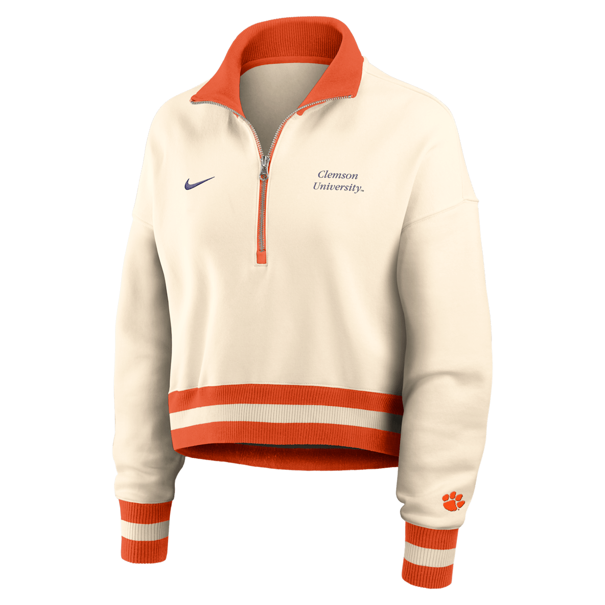 Clemson Legacy Clemson Legacy Women's Nike College Cropped 1/4-Zip Crew