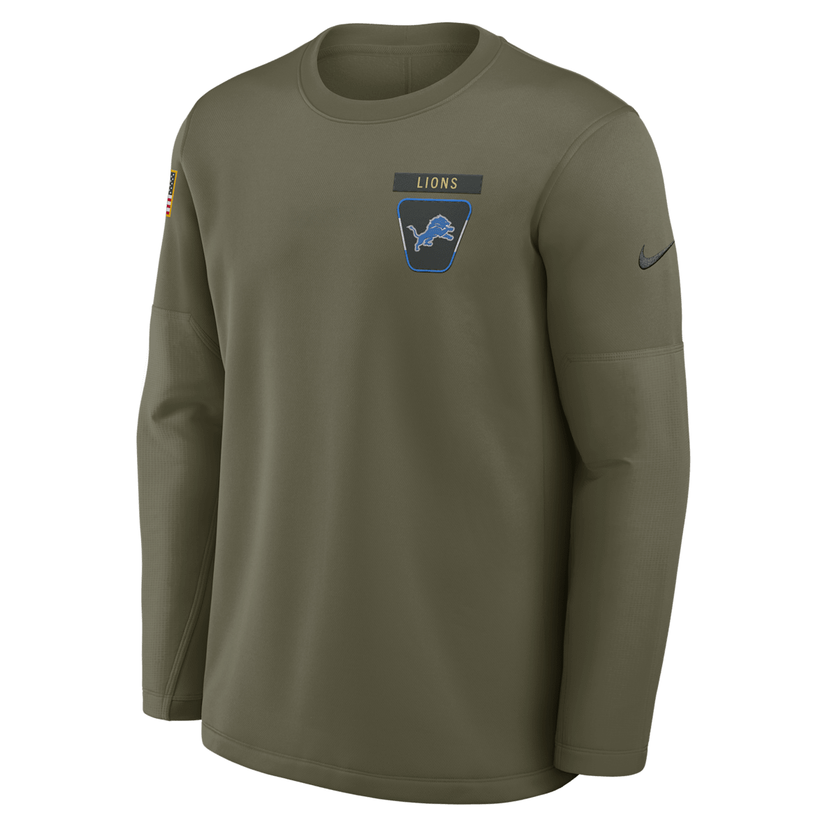 Detroit Lions Salute to Service Sideline Triumphant Win Coach Detroit Lions Salute to Service Sideline Triumphant Win Coach Men's Nike NFL Pullover Crew