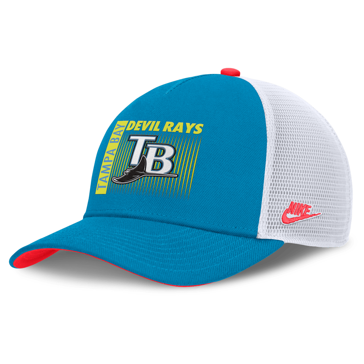 Tampa Bay Rays Neon 90s Rise Tampa Bay Rays Neon 90s Rise Gorra de rejilla Nike Dri-FIT de la MLB ajustable para hombre