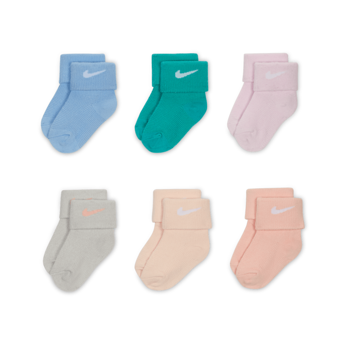 Nike Nike Calcetines de tejido Knit con diseño tipo waffle para bebé (6 pares)