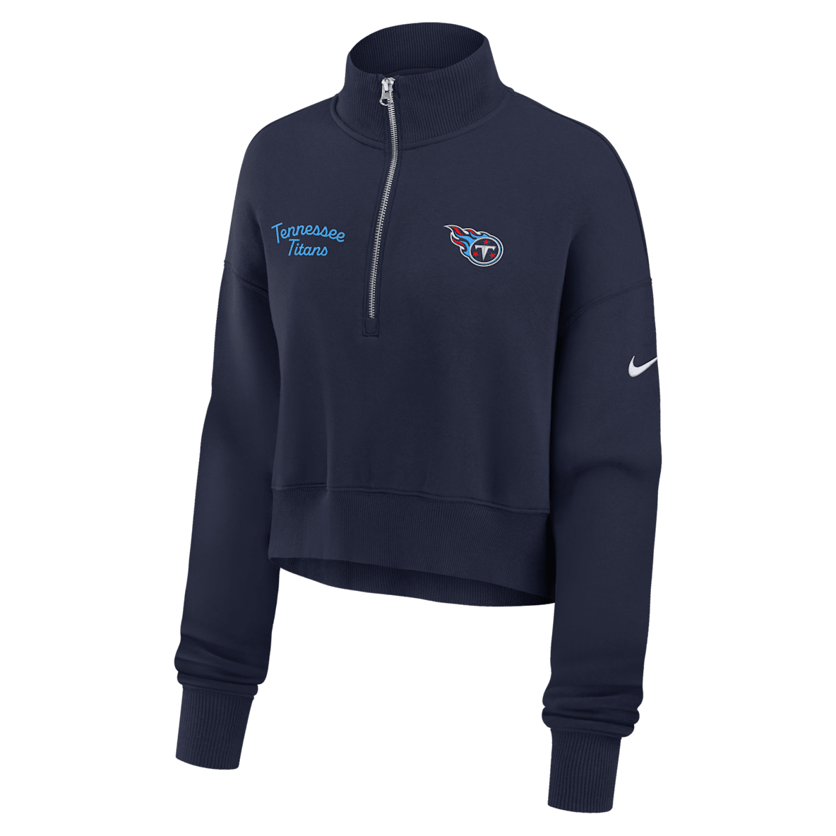 Tennessee Titans Phoenix Women's Nike NFL Cropped 1/4-Zip Crew