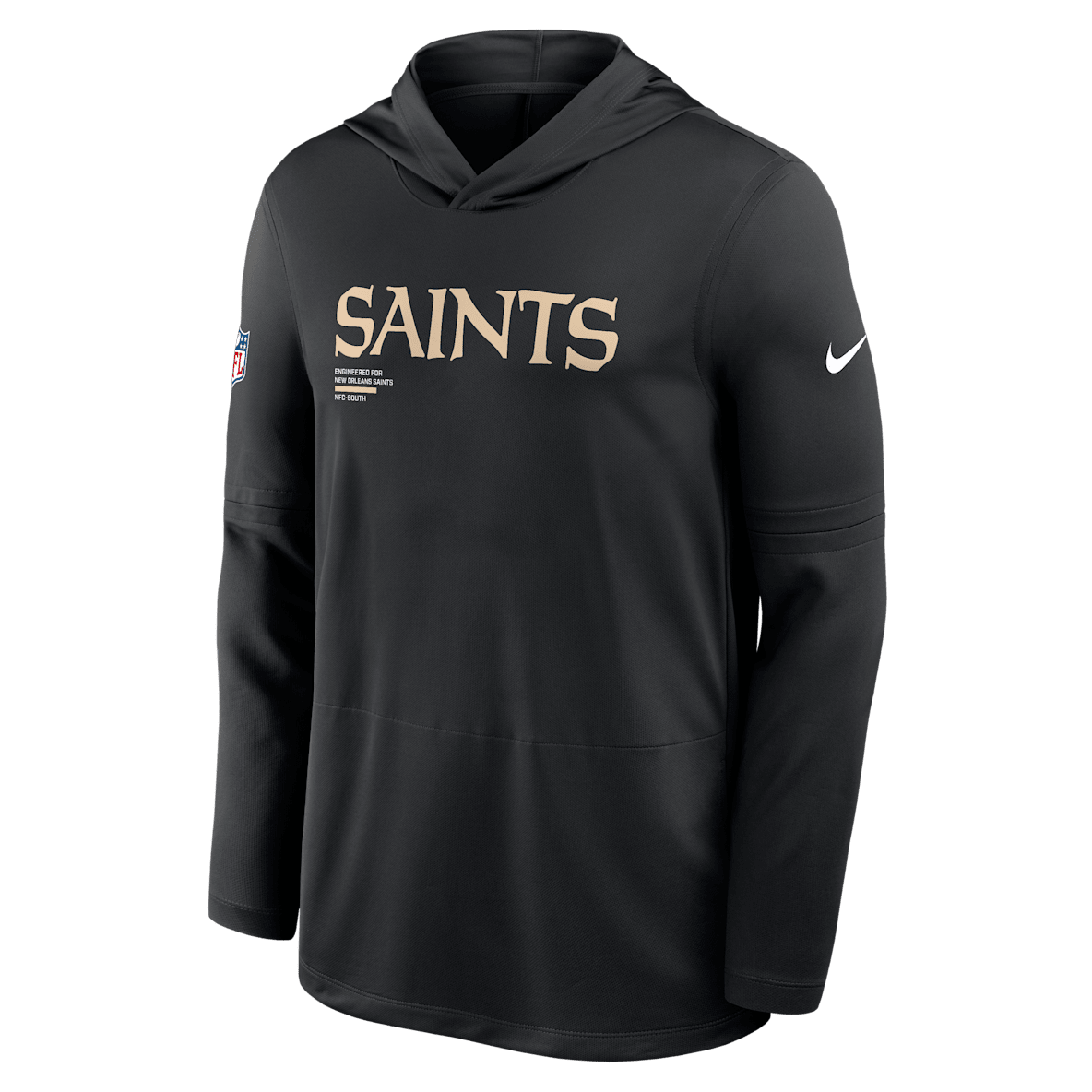 New Orleans Saints Pure Fury Sideline New Orleans Saints Pure Fury Sideline Men's Nike Dri-FIT NFL Long-Sleeve Hooded Top
