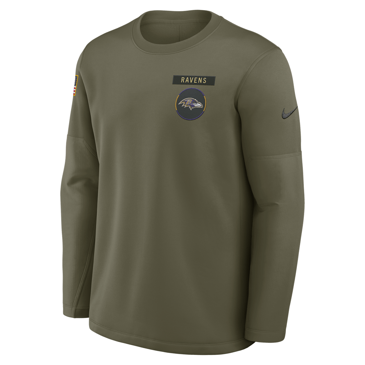 Baltimore Ravens Salute to Service Sideline Triumphant Win Coach Baltimore Ravens Salute to Service Sideline Triumphant Win Coach Men's Nike NFL Pullover Crew