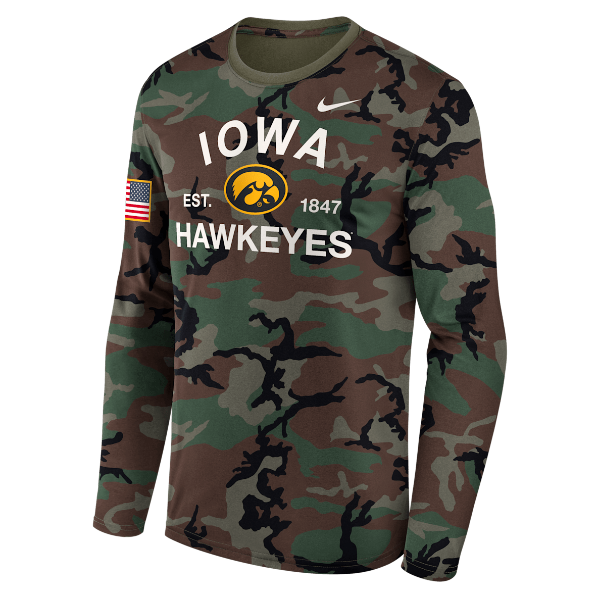 Iowa 2025 Military Appreciation Legend Iowa 2025 Military Appreciation Legend Men's Nike Dri-FIT College Long-Sleeve T-Shirt