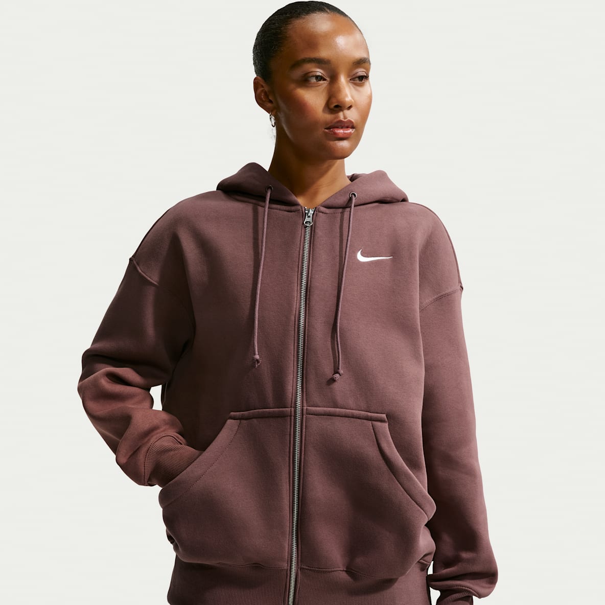 Nike Sportswear Phoenix Fleece Sudadera con gorro oversized de cierre completo para mujer
