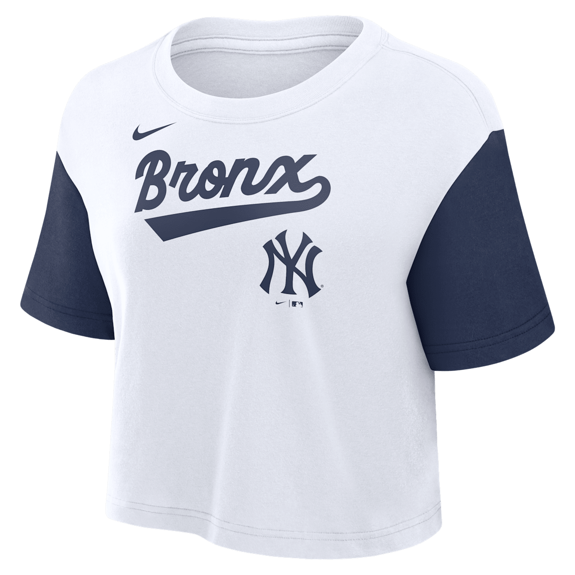 New York Yankees Script New York Yankees Script Women's Nike Dri-FIT MLB Cropped T-Shirt