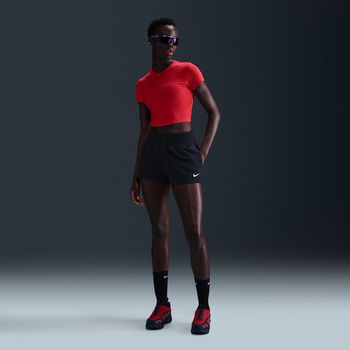 Nike Sportswear Phoenix Fleece Shorts de French Terry de tiro alto para mujer