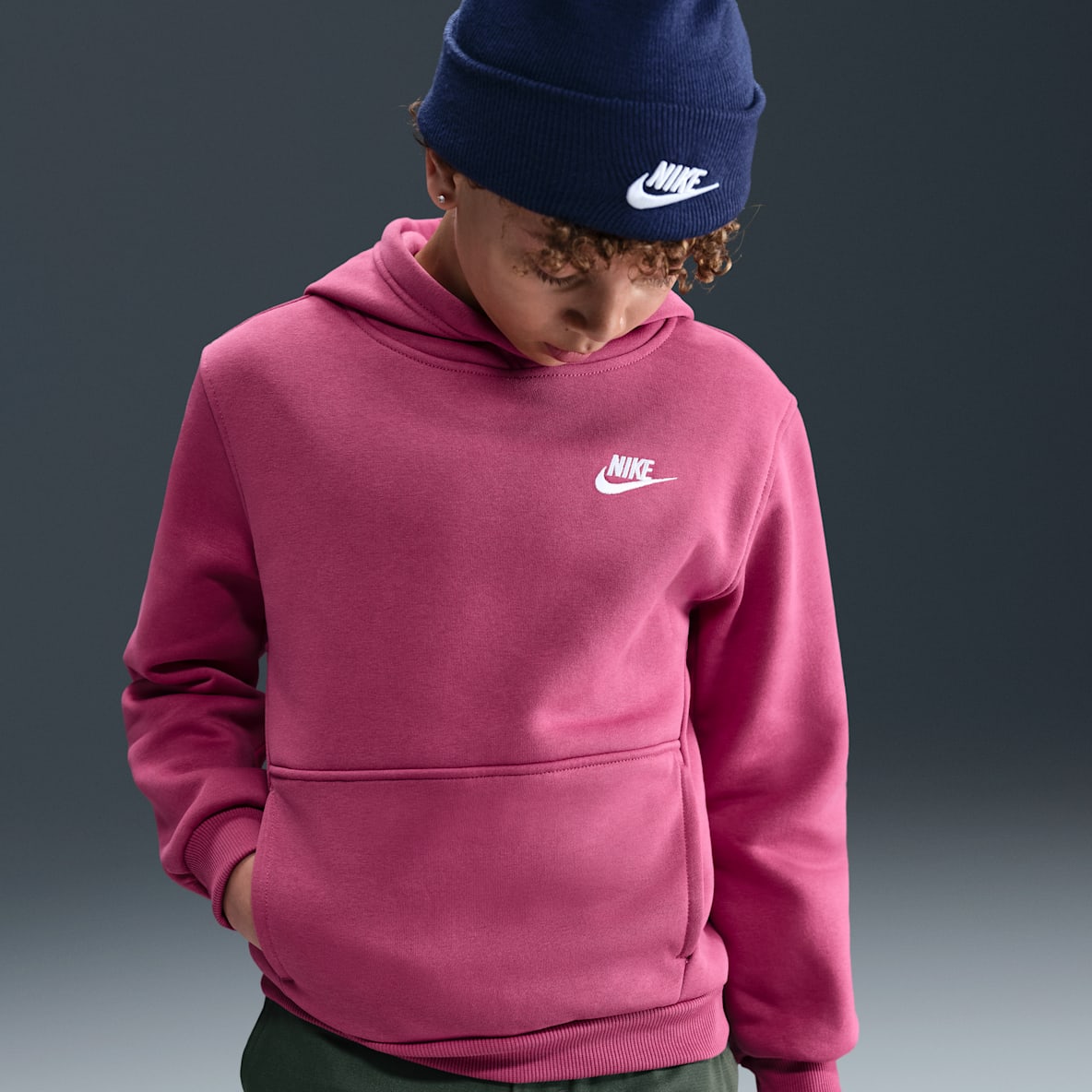 Nike Sportswear Club Fleece Nike Sportswear Club Fleece Sudadera con gorro sin cierre para niños talla grande
