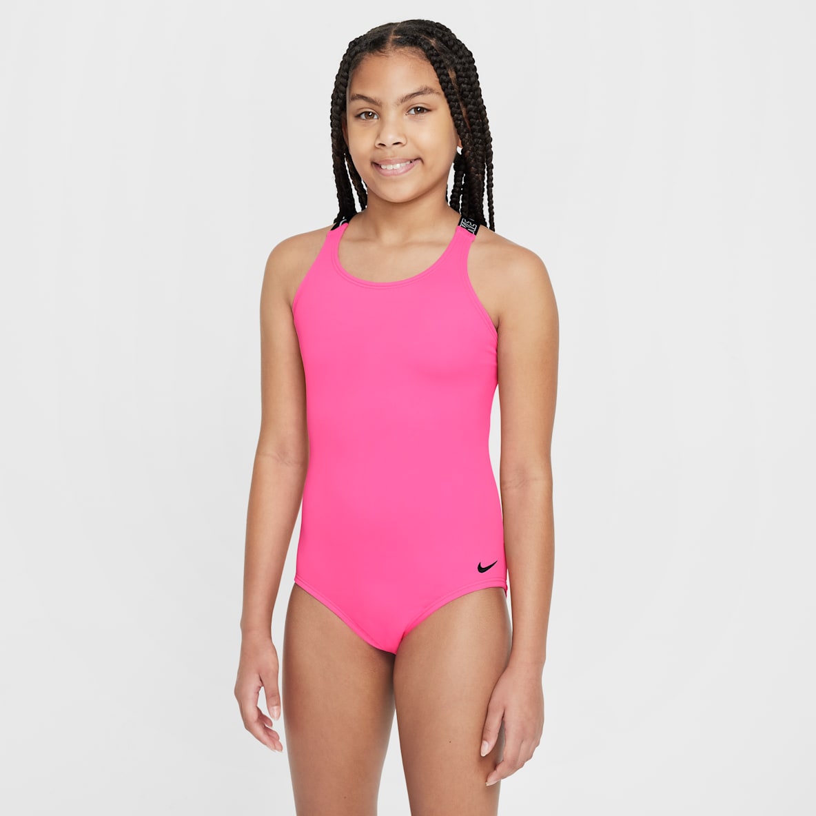 Natación Nike Natación Nike Traje de baño de una pieza de espalda cruzada para niña talla grande