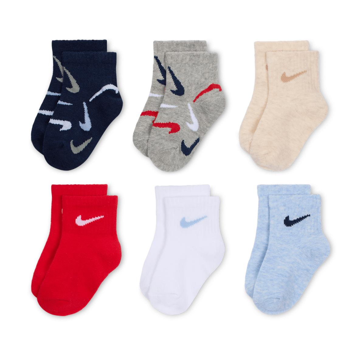 Nike Nike Calcetines al tobillo (6 pares) Baby Swooshfetti