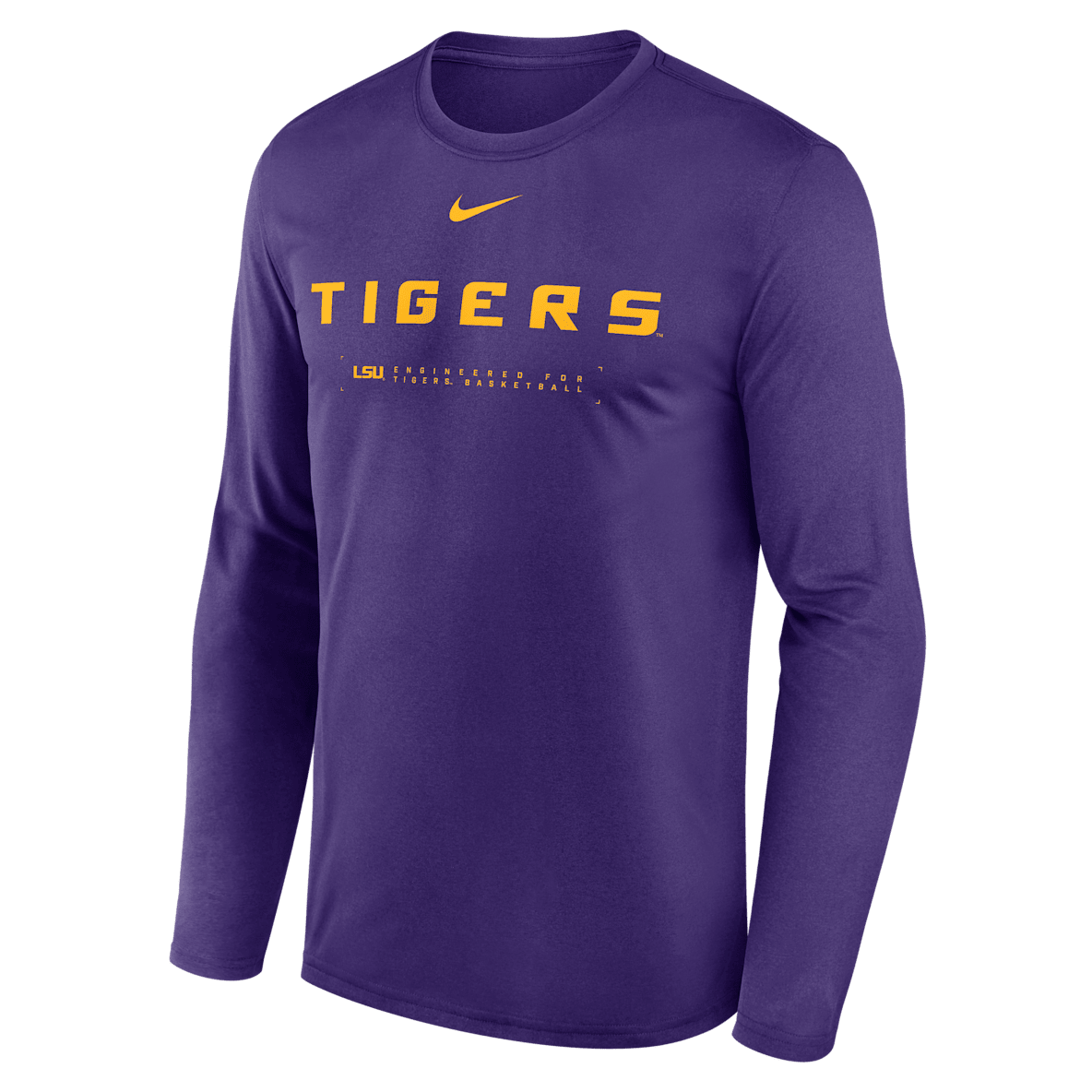 LSU Courtside Basketball Shootaround Legend LSU Courtside Basketball Shootaround Legend Playera de manga larga universitaria Nike Dri-FIT para hombre