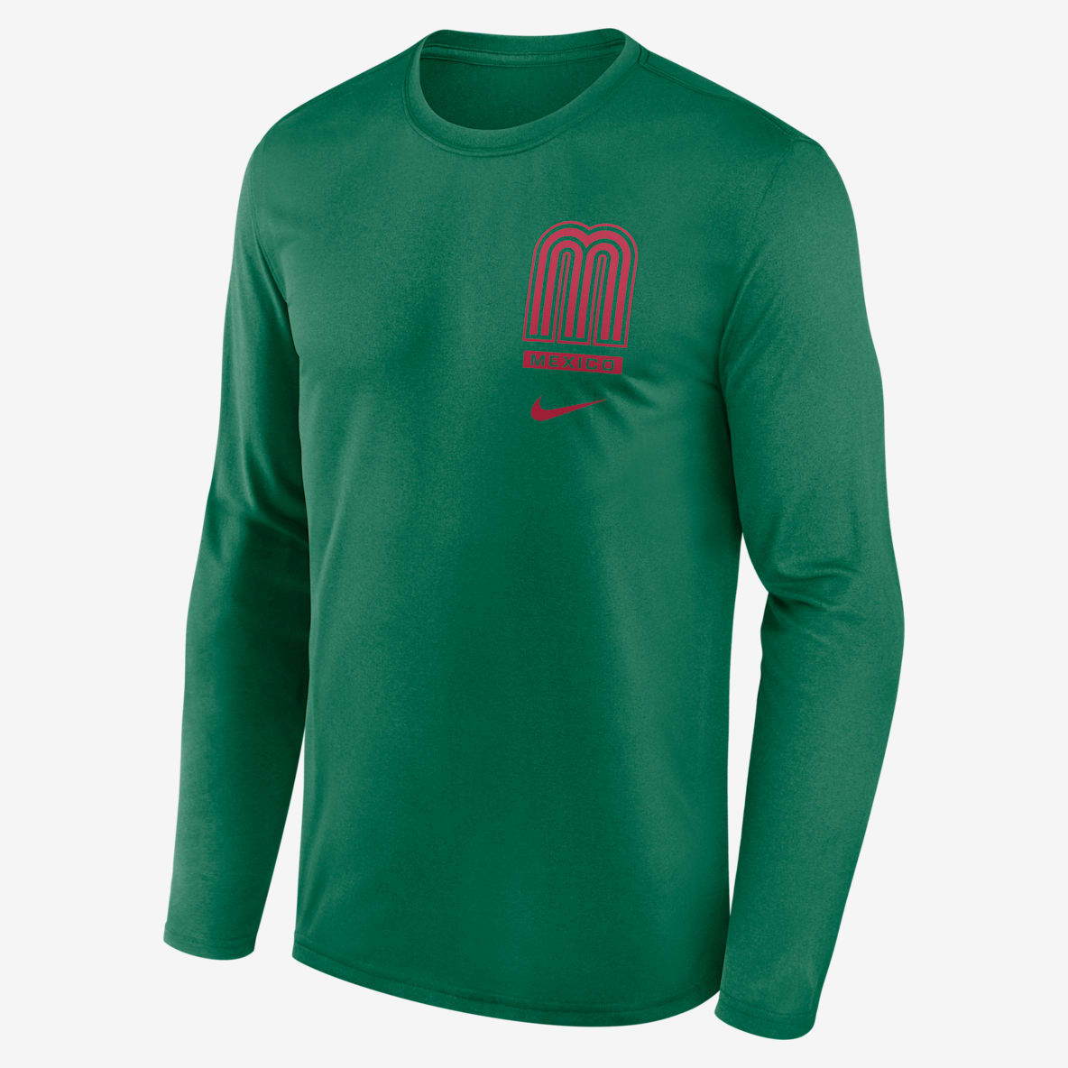Mexico National Baseball Team 2026 World Baseball Classic 2-Hit Legend Men's Nike Dri-FIT Long-Sleeve T-Shirt