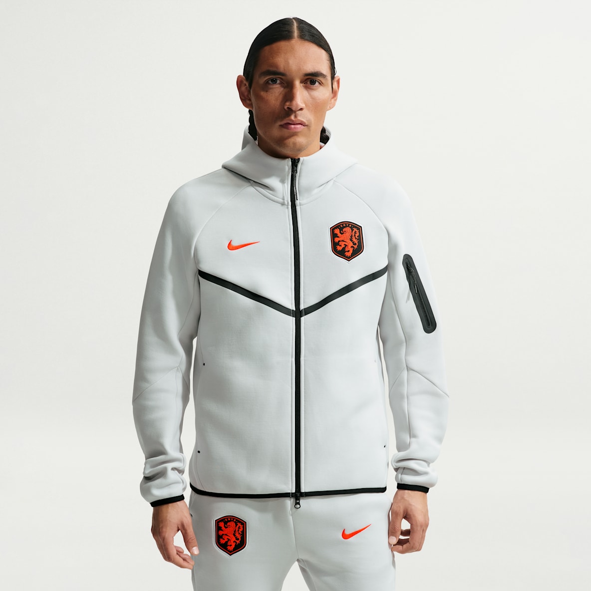 Holland Tech Fleece Windrunner Nike Football-hættetrøje med lynlås til mænd
