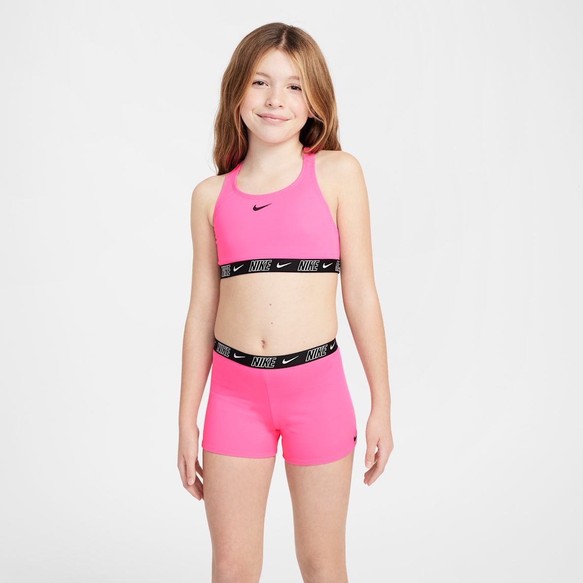 Natación Nike Natación Nike Conjunto de shorts y bikini de espalda deportiva para niña talla grande