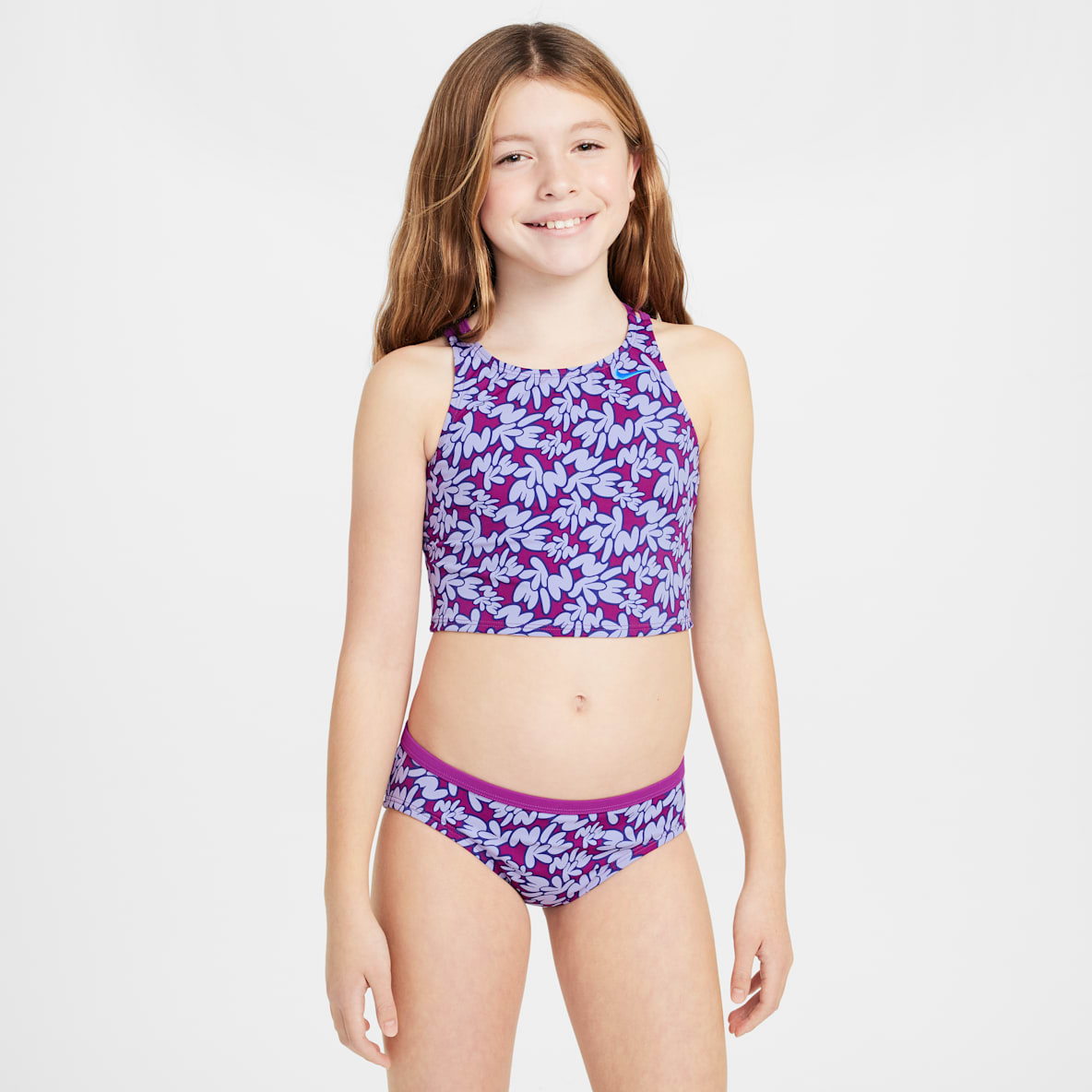 Natación Nike Natación Nike Conjunto de midkini con tirantes cruzados para niña talla grande