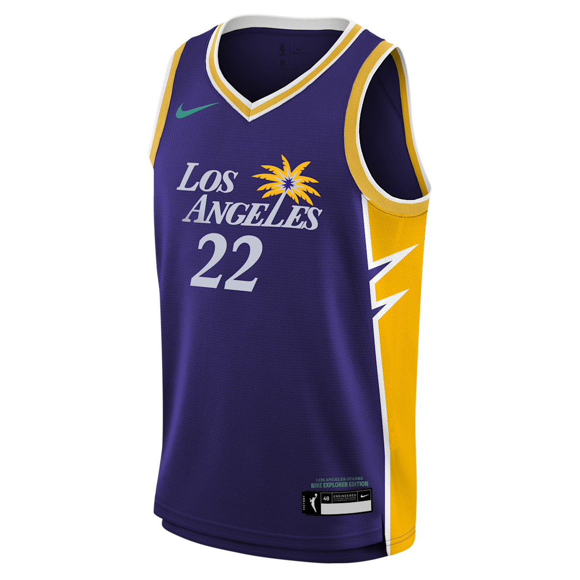 Cameron Brink Los Angeles Sparks 2024 Explorer Edition Cameron Brink Los Angeles Sparks 2024 Explorer Edition Jersey Nike Dri-FIT de la WNBA Swingman para niños talla grande