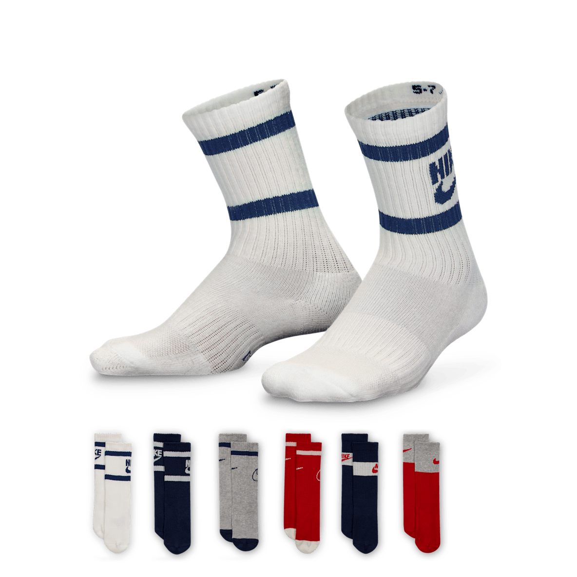 Nike Dri-FIT Nike Dri-FIT Calcetas retro para niños talla pequeña (6 pares)