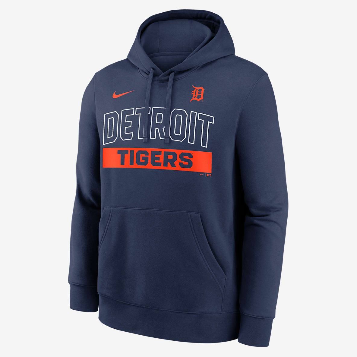 Detroit Tigers Club Sudadera con gorro sin cierre Nike de la MLB para hombre