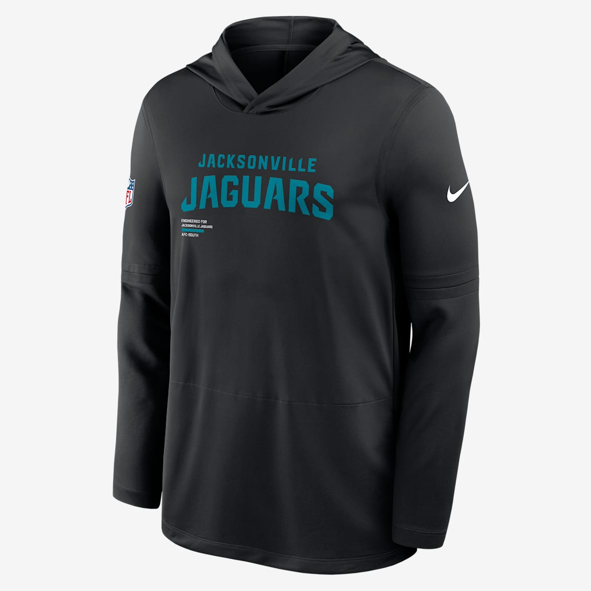 Jacksonville Jaguars Pure Fury Sideline Jacksonville Jaguars Pure Fury Sideline Men's Nike Dri-FIT NFL Long-Sleeve Hooded Top