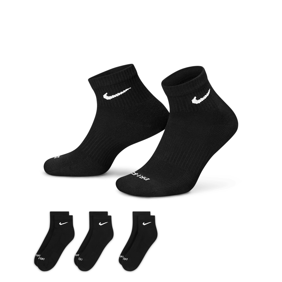 Nike Everyday Plus Cushioned Nike Everyday Plus Cushioned ถุงเท้าเทรนนิ่งหุ้มข้อ (3 คู่)