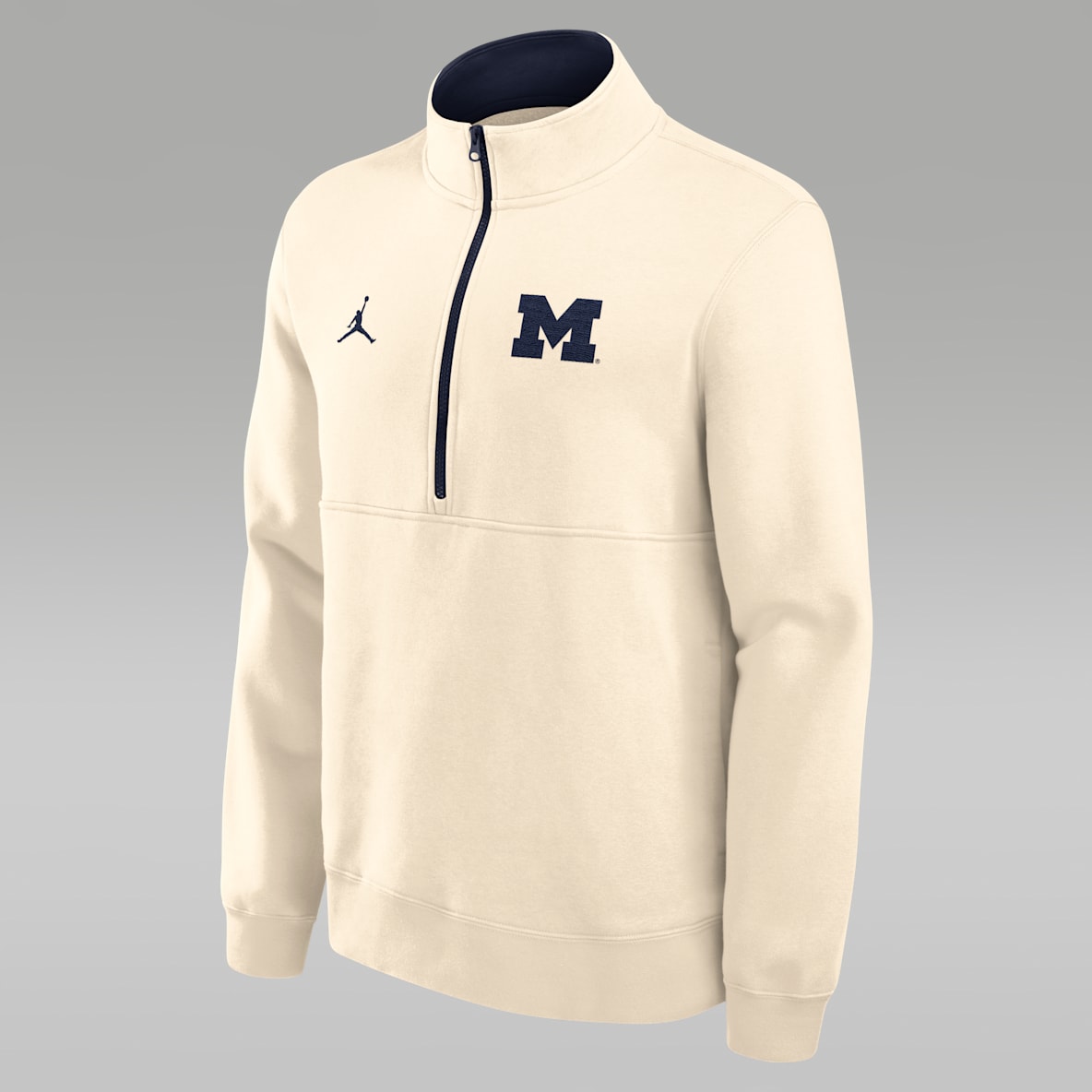 Michigan Primetime Primary Logo Men's Jordan Brand College 1/2-Zip Crew