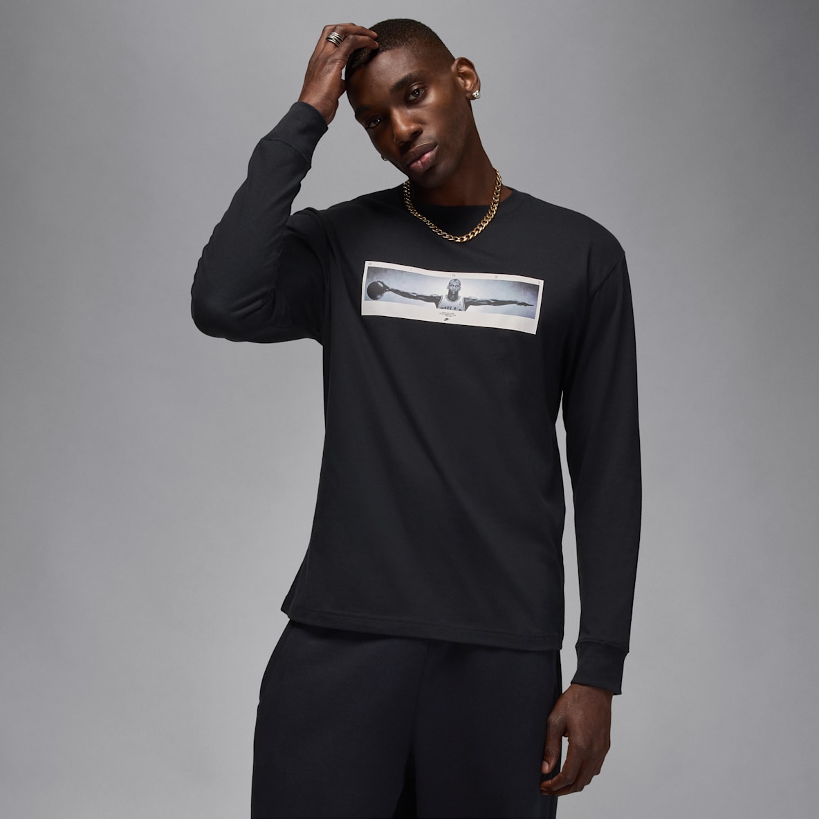 Jordan Jordan T-shirt de gola redonda e manga comprida para homem