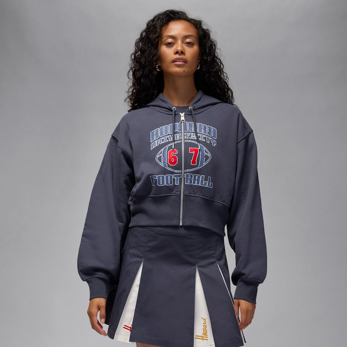 Jordan Flight Fleece x Howard University Jordan Flight Fleece x Howard University Women's Full-Zip Cropped Hoodie