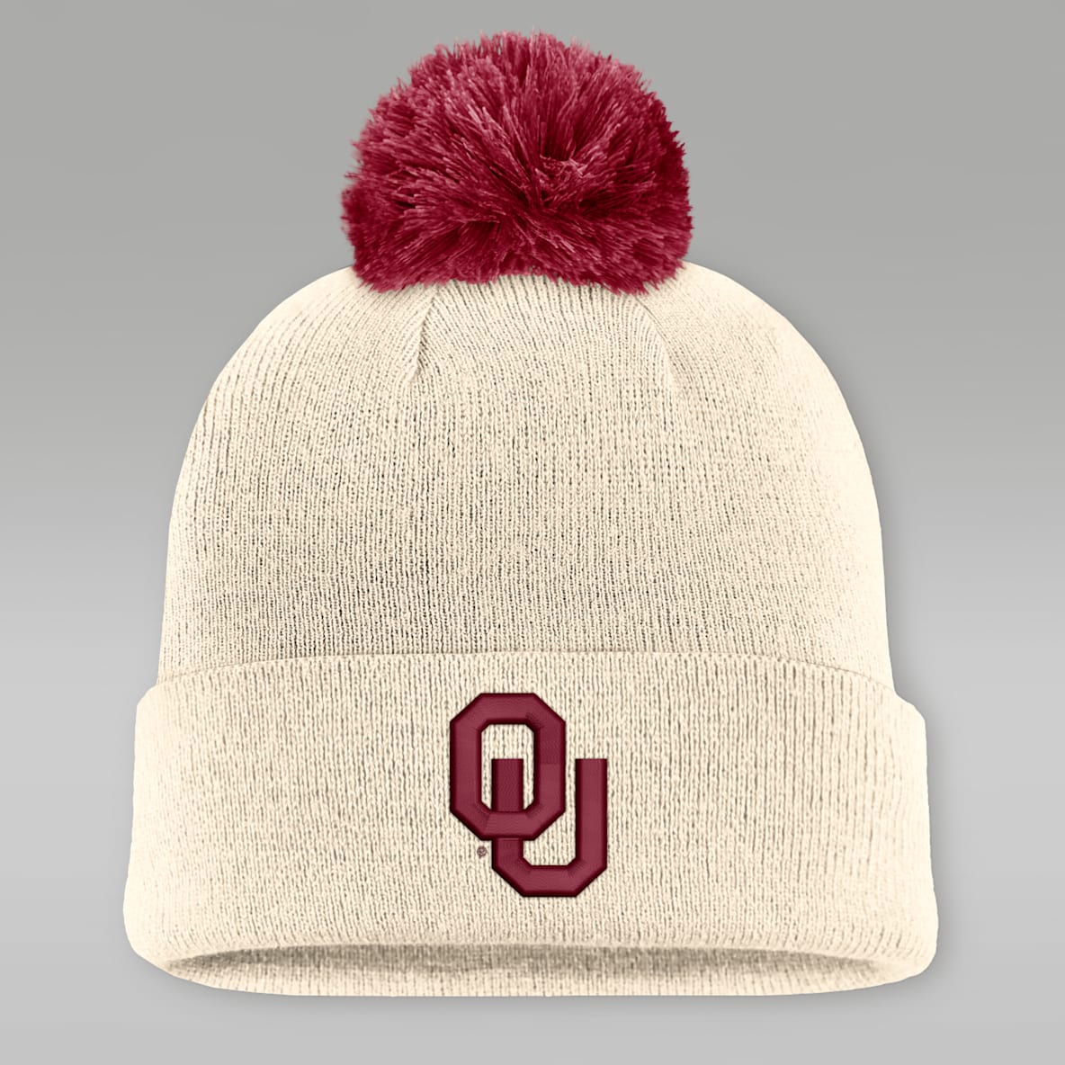 Oklahoma Campus Prep Script Gorro universitario marca Jordan con dobladillo y pompón para hombre