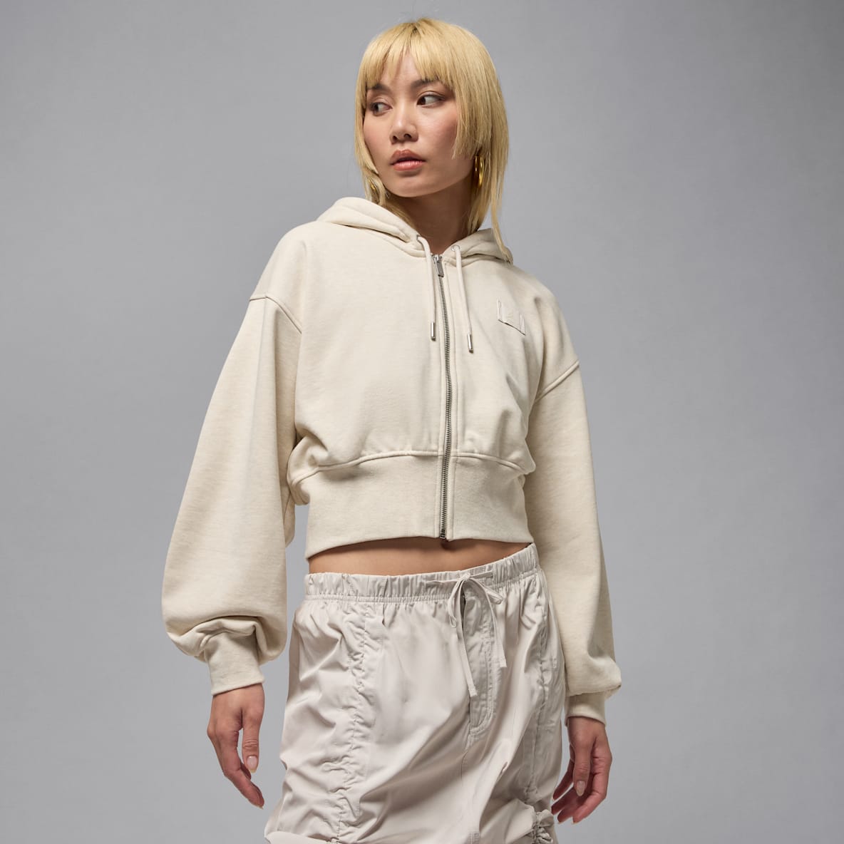 Jordan Flight Fleece Jordan Flight Fleece Women's Cropped Satin-Lined Hoodie