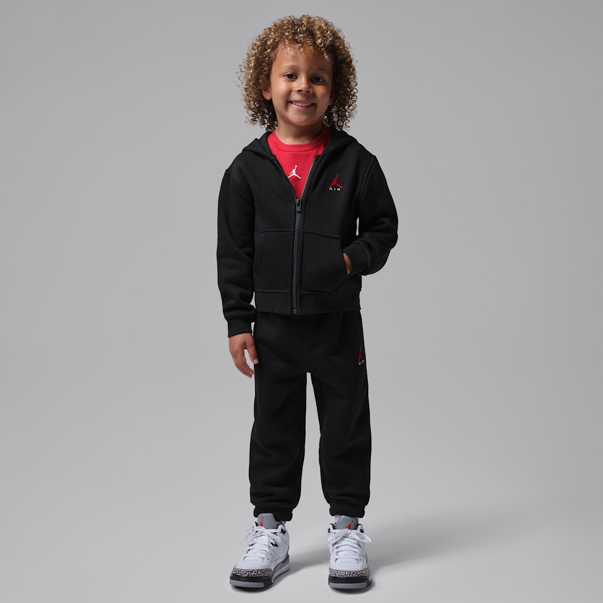 Jordan Brooklyn Fleece Conjunto de sudadera con gorro de 2 piezas de cierre completo infantil
