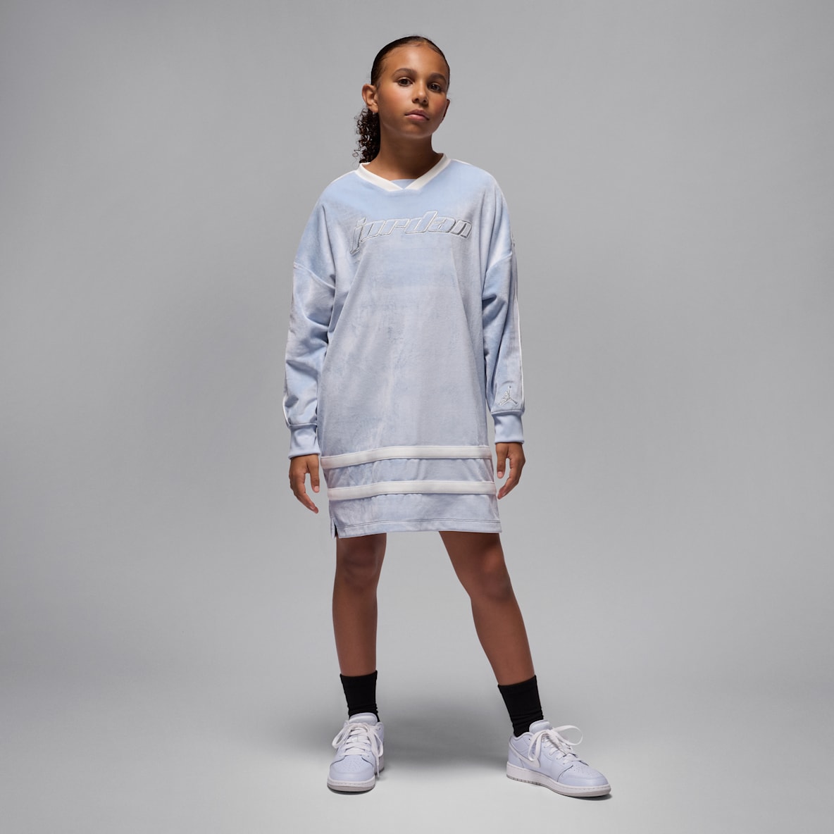 Jordan Mountainside Jordan Mountainside Vestido de tejido velour para niña talla grande