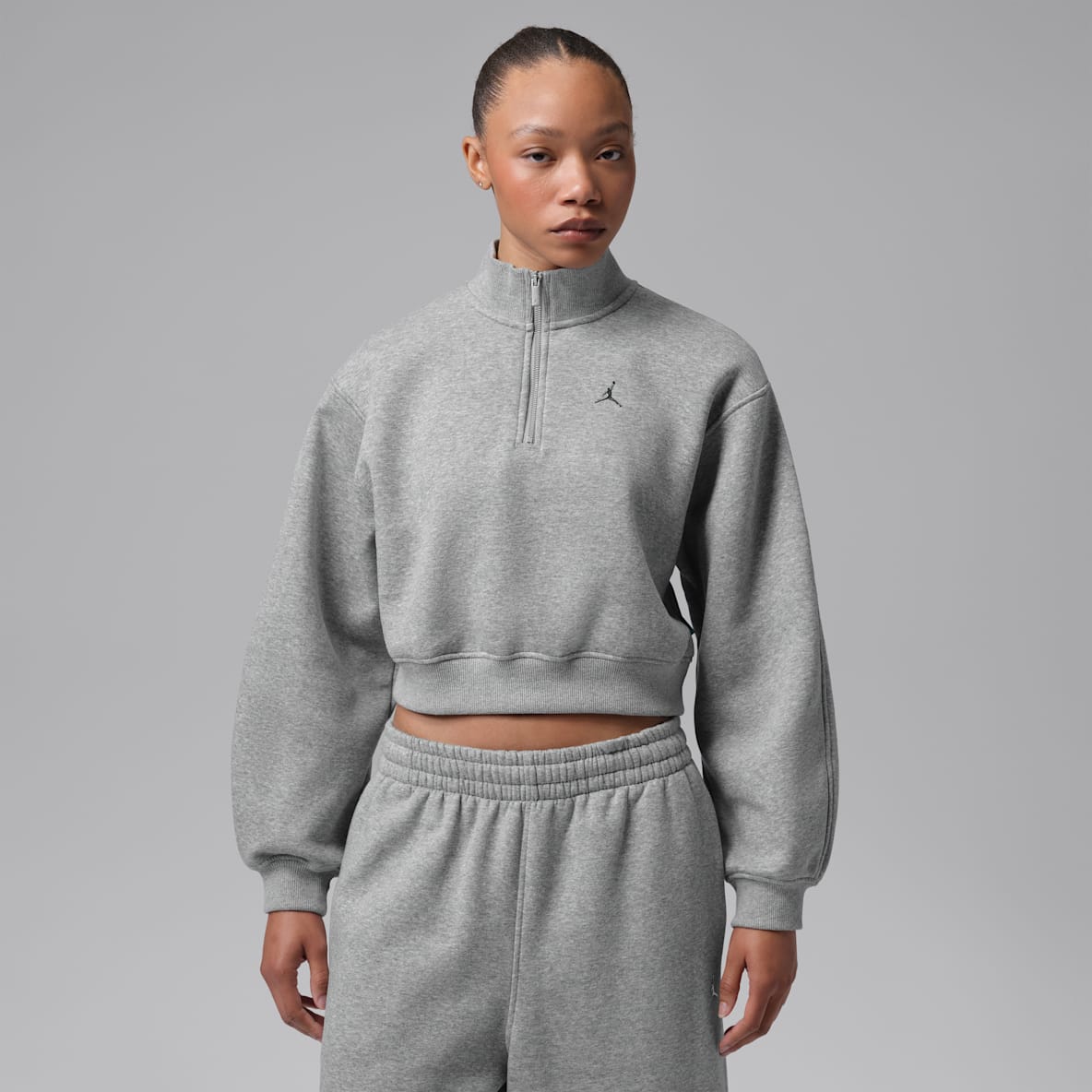 Jordan Brooklyn Playera cropped con cierre de 1/4 para mujer