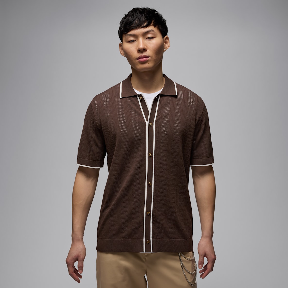 Jordan Sport ​Men’s Knit Button-Down Golf Top