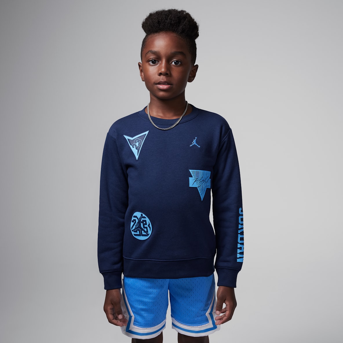 Jordan "See Me Shine" Jordan "See Me Shine" Sudadera de cuello redondo para niños talla pequeña