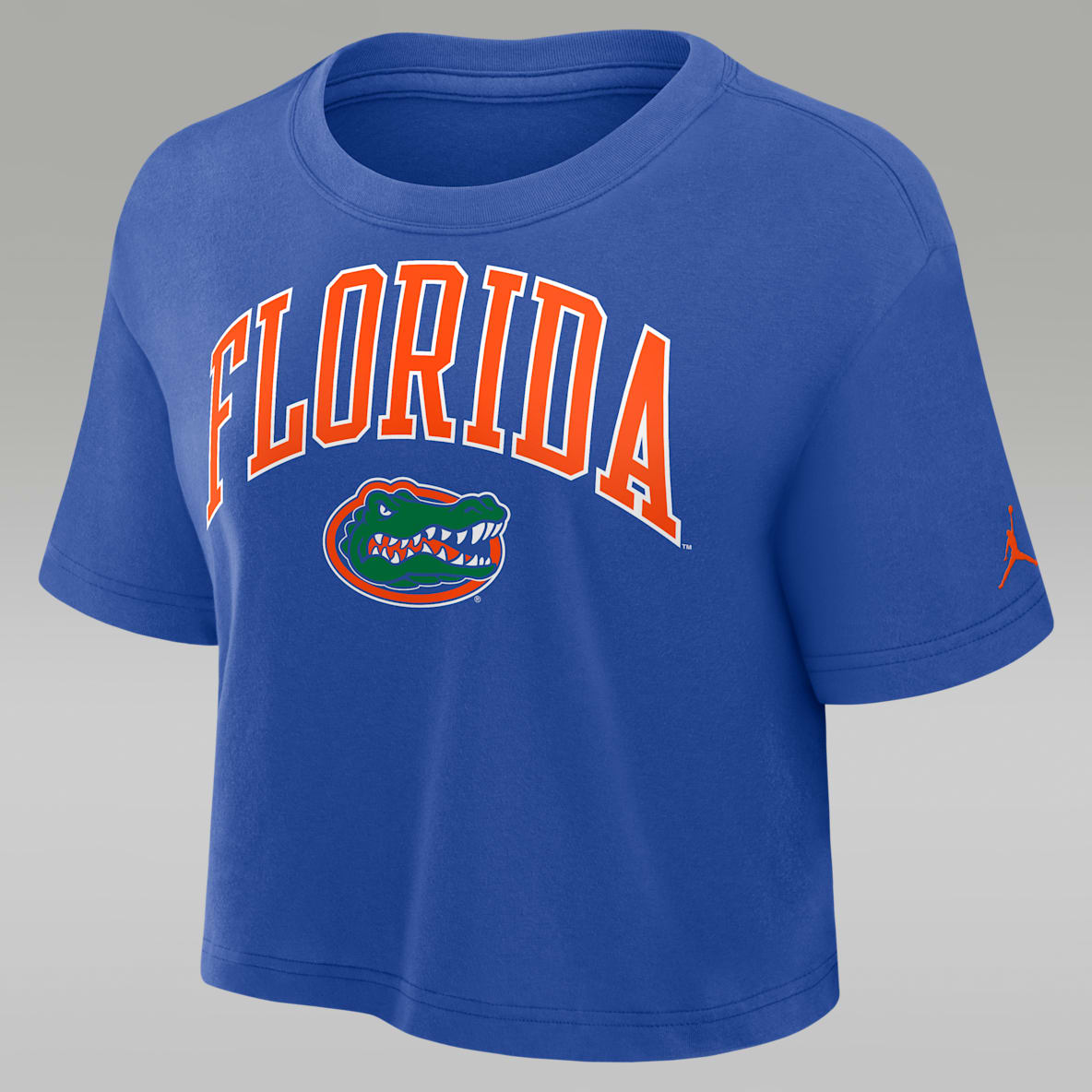 Florida Athletic Prep Arch Florida Athletic Prep Arch Playera universitaria marca Jordan Dri-FIT cropped para mujer