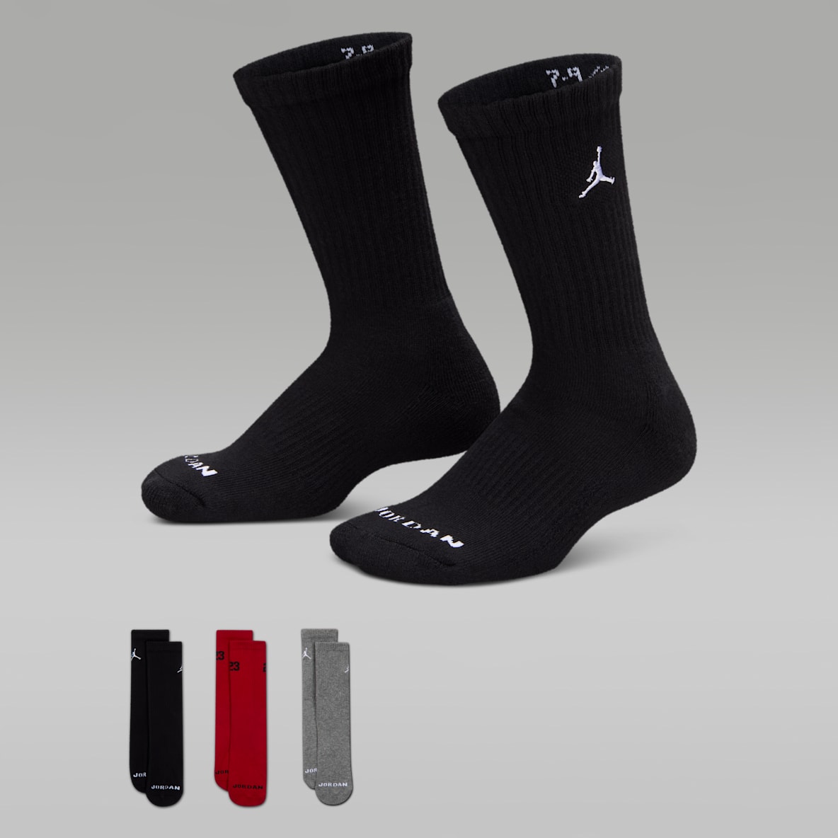 Jordan Kids' Baseline Crew Socks (3 Pairs)