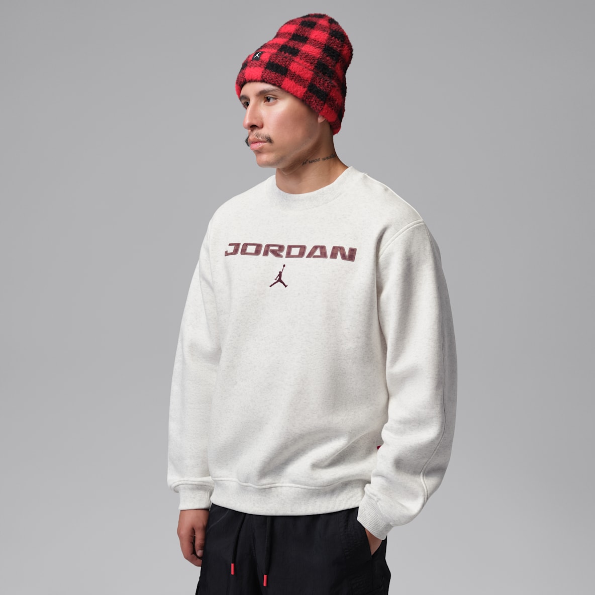 Jordan Brooklyn Sudadera de cuello redondo de tejido Fleece para hombre