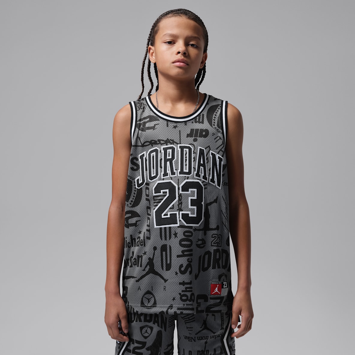 Jordan 23 Jersey a rayas para niños talla grande