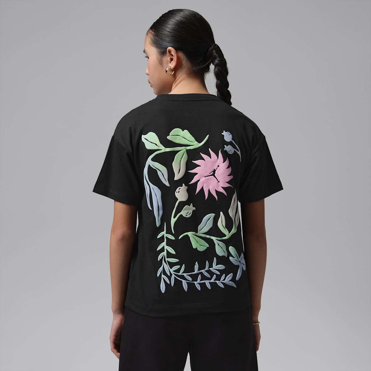 Jordan Big Kids' Puff Floral T-Shirt