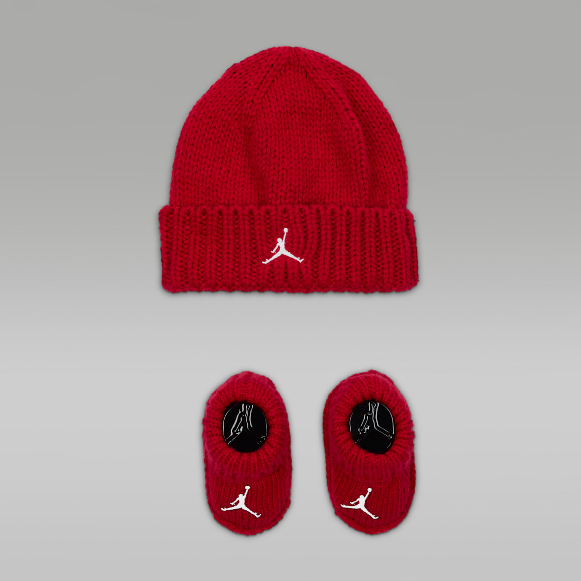 Jordan Jordan Conjunto de gorro de tejido Knit de punto grueso y botines para bebé (0-6 meses)