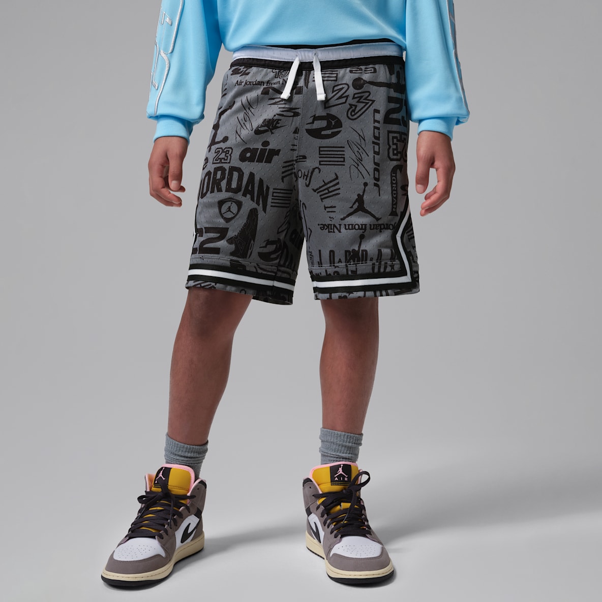 Jordan Dri-FIT Shorts deportivos Diamond estampados MJ para niños talla grande